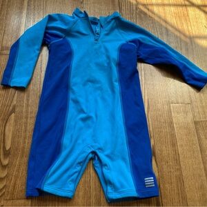 Lands End Toddler Baby Size 18 Months Full Cover Body Swimsuit Wetsuit Blue Navy